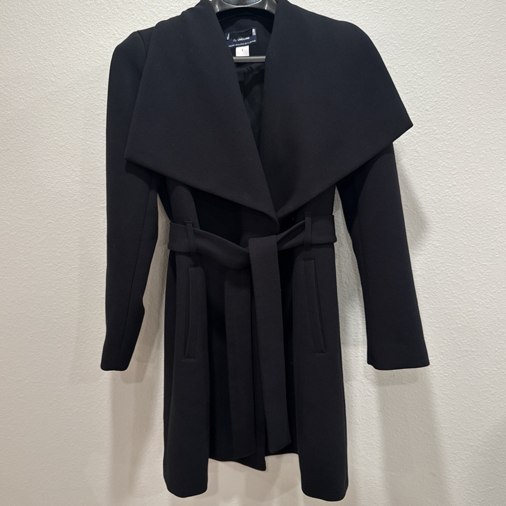 LANDS’ END BLACK WIDE LAPEL COAT 🖤 SIZE 0 – HEAVYWEIGHT & ECO-CONSCIOUS